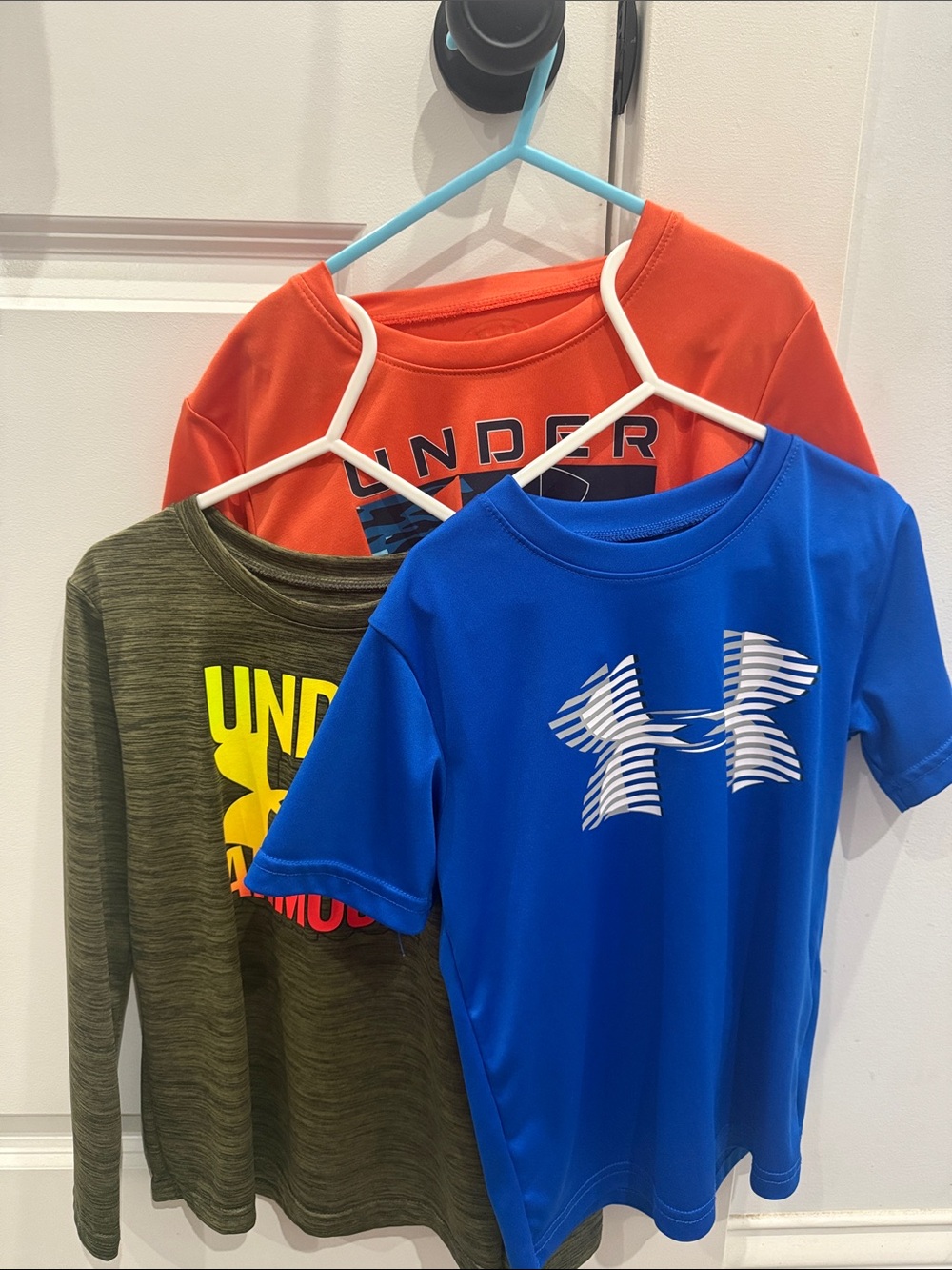 BUNDLE-Under Armour Boys' Blue, Olive & Orange Performance Tees - Short Sleeve